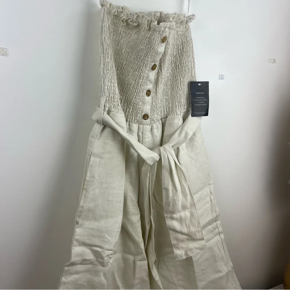 Faithful the Brand Lais Jumpsuit US4/AU8/S in Plain Ecru, NWT, Orig $209 - Picture 8 of 11